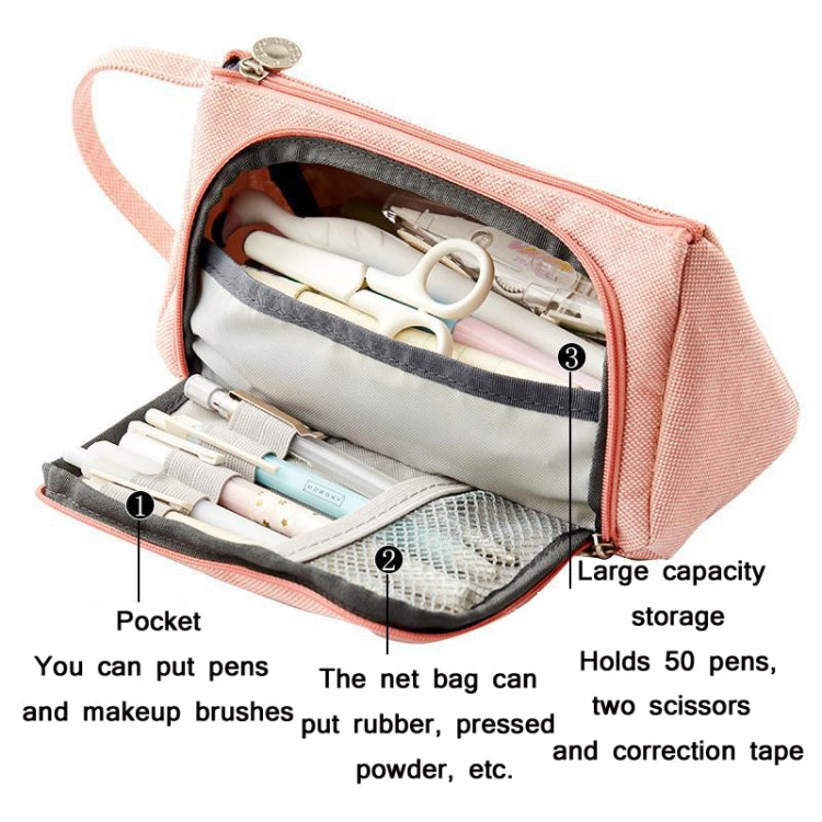 Angoo Large Capacity Pencil Case Cute Canvas Stationery Bag, Color: Daisy