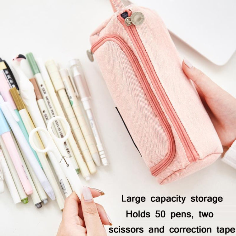 Angoo Large Capacity Pencil Case Cute Canvas Stationery Bag, Color: Daisy