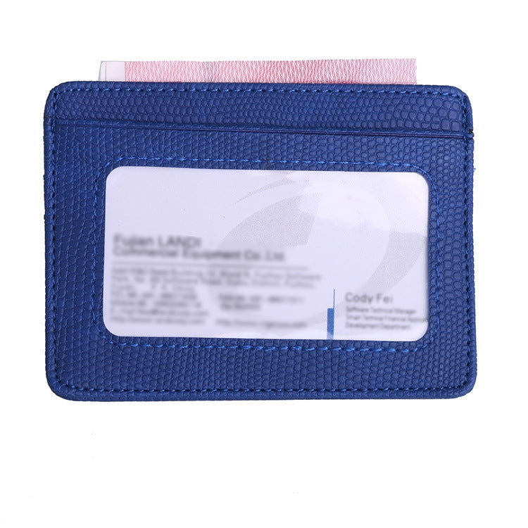 KT1002 RFID Function Lizard Pattern Bank Card Holder PU Business Card Case(Blue)