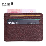 KT1002 RFID Function Lizard Pattern Bank Card Holder PU Business Card Case(Brown)