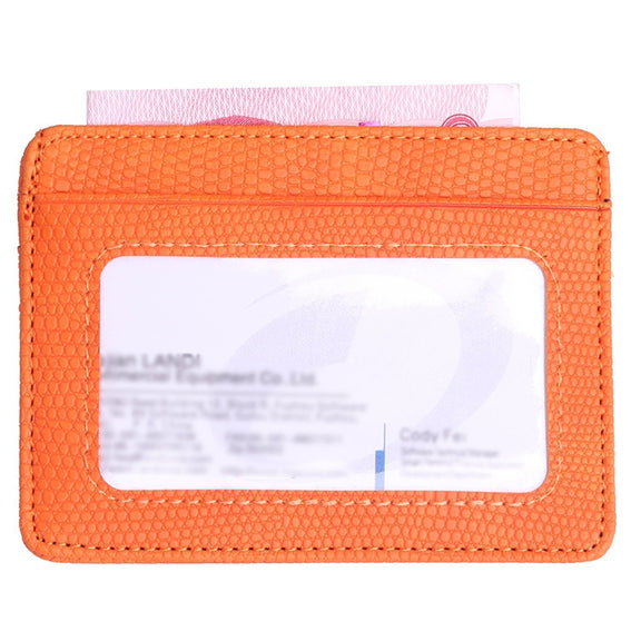 KT1002 RFID Function Lizard Pattern Bank Card Holder PU Business Card Case(Orange)