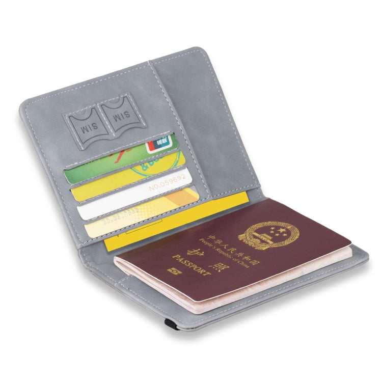 RFID Travel Passport Card Bag Elastic Band Protective Case(Red)