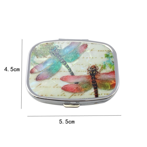 2 PCS Y10336 Two-Compartment Metal Portable Pill Box(Cactus)
