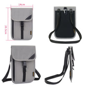 1062 Travel Passport Bag RFID Multi-Function Document Holder Hanging Neck Ticket Protective Case(Gray)