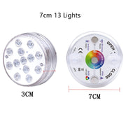 LED Remote Control Diving Light Pool Water-resistant Underwater Lamp, Spec: 7cm 13 LEDs+IR 28-key Remote Control(1 PC + 1 Remote Control)