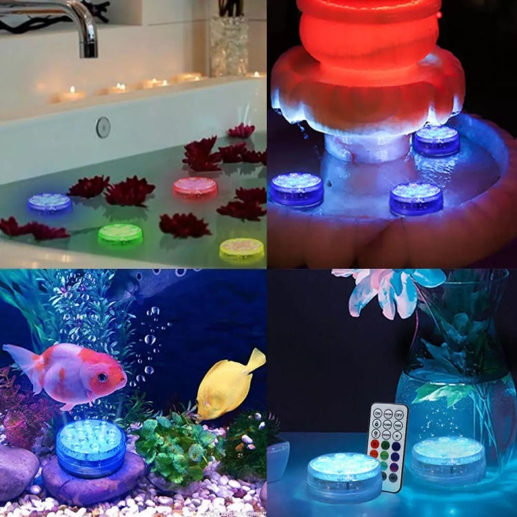 LED Remote Control Diving Light Pool Water-resistant Underwater Lamp, Spec: 7cm 13 LEDs+IR 28-key Remote Control(1 PC + 1 Remote Control)