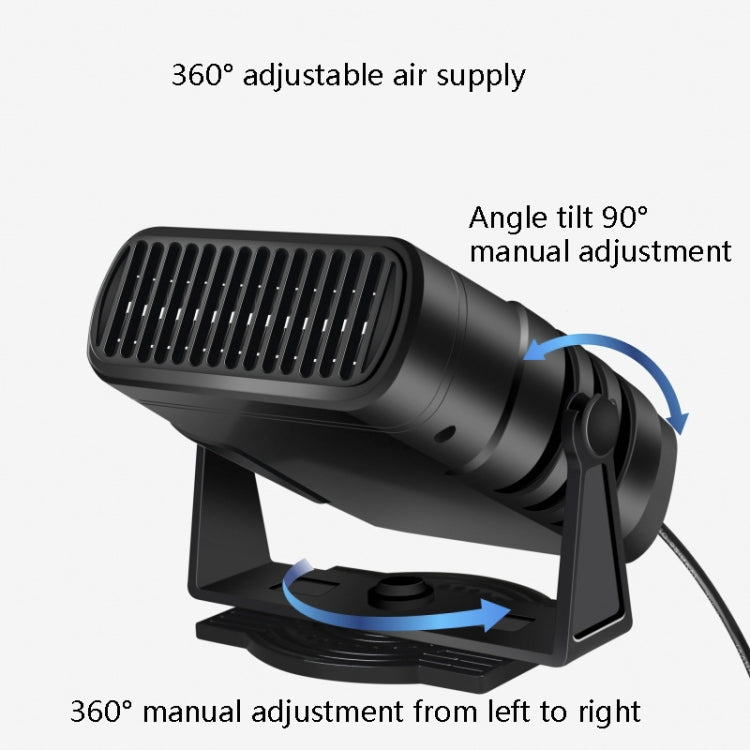 12V Black Car Heater Cold And Warm Wind Defrosting And Snow Demister