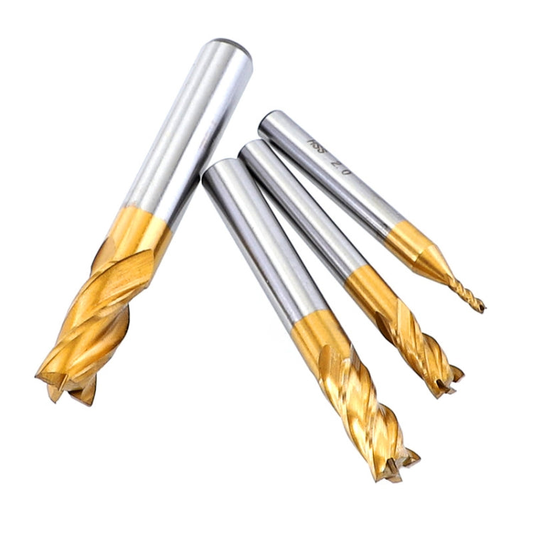 7 PCS/Set High-Speed Steel And Aluminum End Face Milling Cutter With Straight Shank Titanium-Plated Milling Cutter