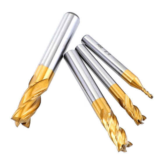 7 PCS/Set High-Speed Steel And Aluminum End Face Milling Cutter With Straight Shank Titanium-Plated Milling Cutter