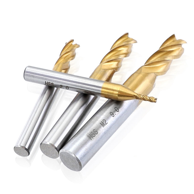 7 PCS/Set High-Speed Steel And Aluminum End Face Milling Cutter With Straight Shank Titanium-Plated Milling Cutter