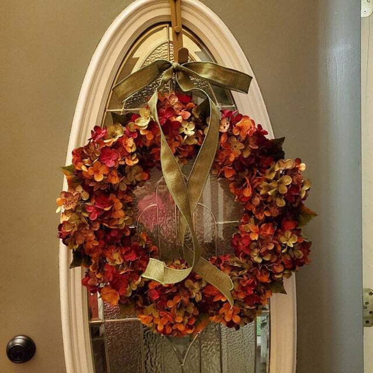 Hydrangea Wreath Door Hanging Artificial Flower Christmas Ornament, Size: 30cm