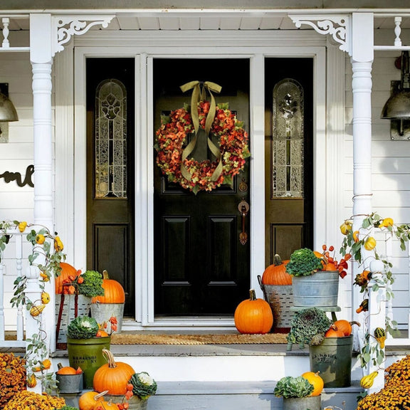 Hydrangea Wreath Door Hanging Artificial Flower Christmas Ornament, Size: 30cm