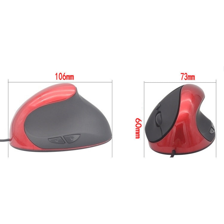 JSY-05 6 Keys Wired Vertical Mouse Ergonomics Brace Optical Mouse(Blue)