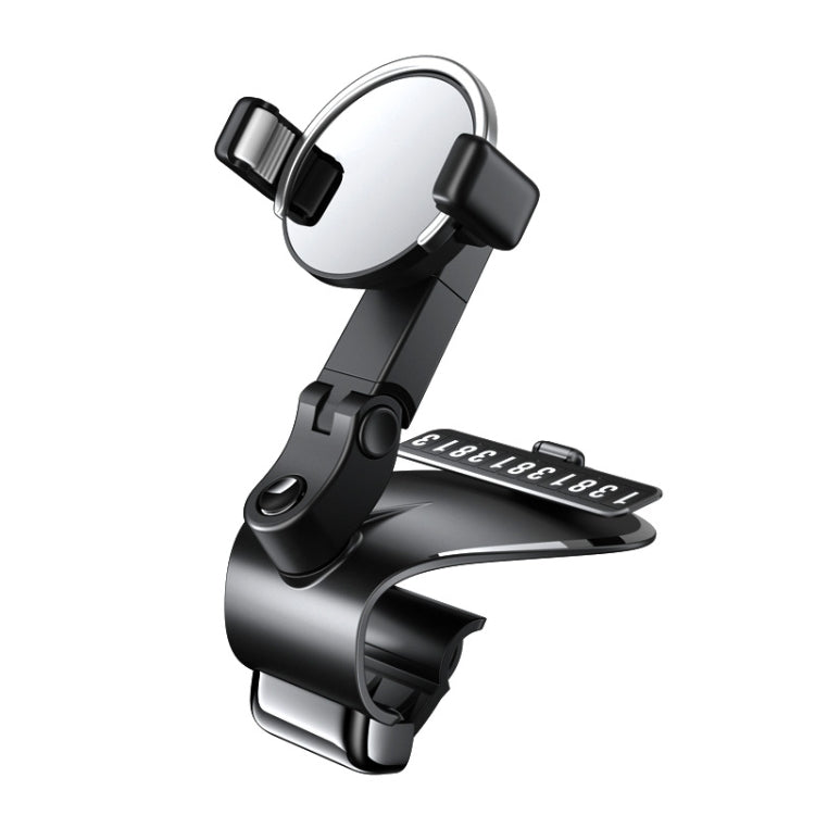 ZJ088 Car Mobile Phone Bracket Car Central Control Instrument Panel Rearview Mirror Multifunctional AR Navigation Bracket(Black)