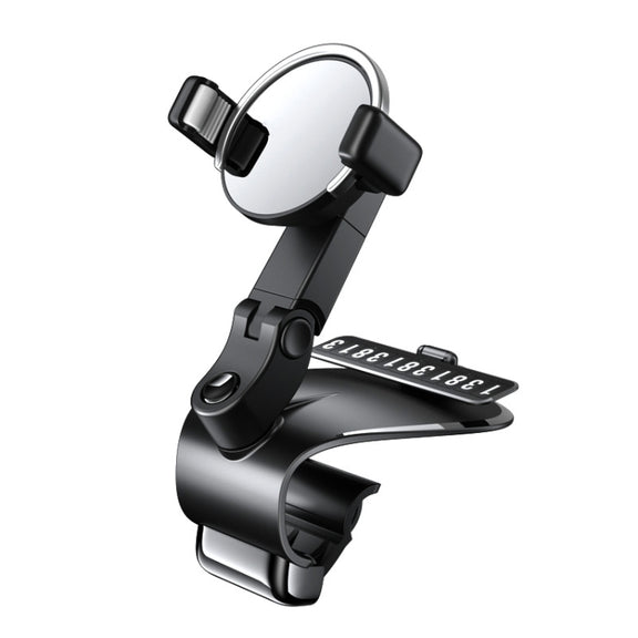 ZJ088 Car Mobile Phone Bracket Car Central Control Instrument Panel Rearview Mirror Multifunctional AR Navigation Bracket(Black)