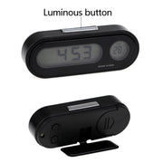 K02 Car Electronic Clock Temperature Meter Night Light LED Temperature Time Meter(Black Blue Light)