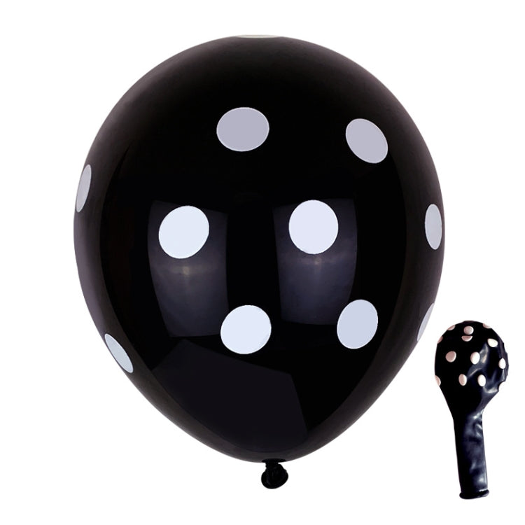 100 PCS FY-10280 12 Inch Dot Party Decorative Balloon Wedding Scene Arrangement Latex Balloon(Black White Dot)