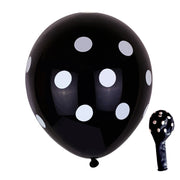 100 PCS FY-10280 12 Inch Dot Party Decorative Balloon Wedding Scene Arrangement Latex Balloon(Black White Dot)