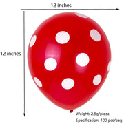 100 PCS FY-10280 12 Inch Dot Party Decorative Balloon Wedding Scene Arrangement Latex Balloon(Black White Dot)