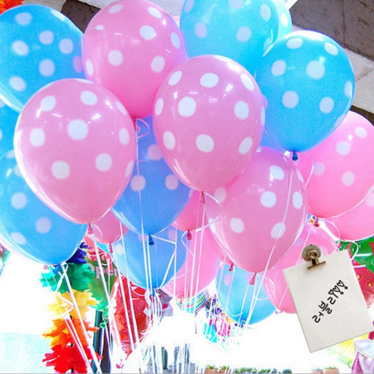 100 PCS FY-10280 12 Inch Dot Party Decorative Balloon Wedding Scene Arrangement Latex Balloon(Black White Dot)