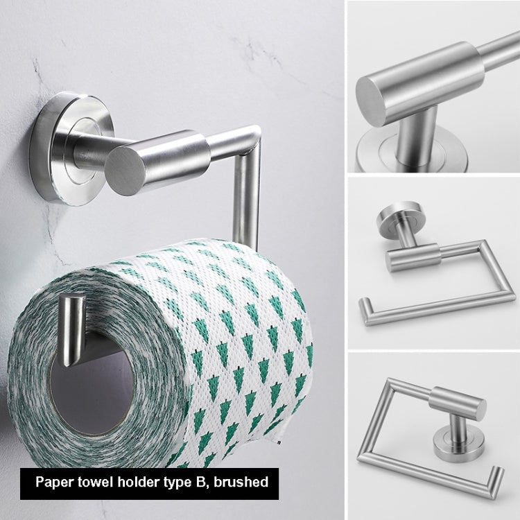 304 Stainless Steel With Grooved Bathroom Pendant Bathroom Shelf,Style: Paper Towel Holder  B