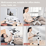Oatsbasf Folding Computer Desk Laptop Stand Foldable Lifting Heightening Storage Portable Rack,Style: L01 Black