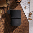 Ultra-Small Mini TN Hand Account Book Leather Notebook Portable Travel Diary(Oil Wax Leather Black) - Notebooks by PMC TechLife | Online Shopping South Africa | PMC TechLife