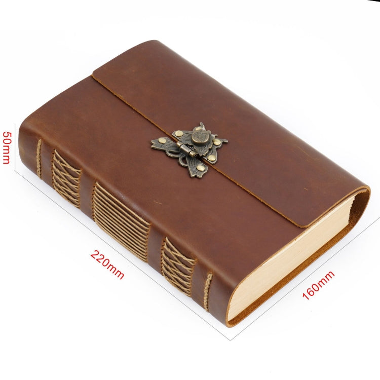 Handmade Sketchbook Cowhide Notebook Retro Notepad Notebook Diary Gift(Carved