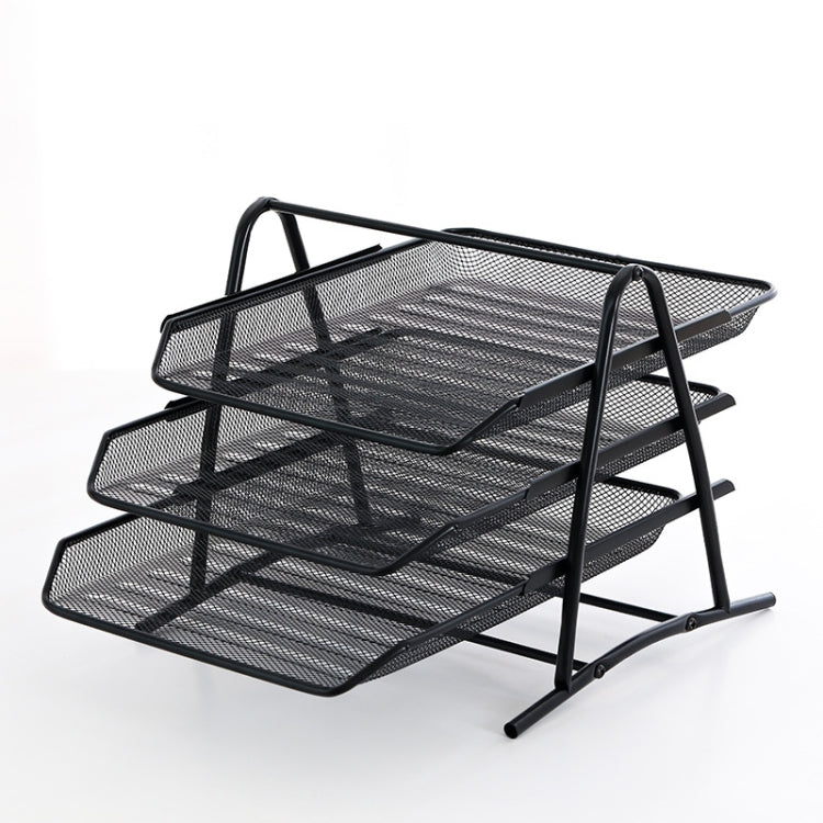 Net-Shaped File Rack Data Storage Frame Storage Rack Metal File Management Rack,Style: Four-layer
