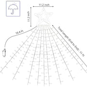 10LM 350 LED Star Waterfall Light Christmas Tree String Lights Outdoor Meteor Light, Plug Spec: US Plug(RGB Light)