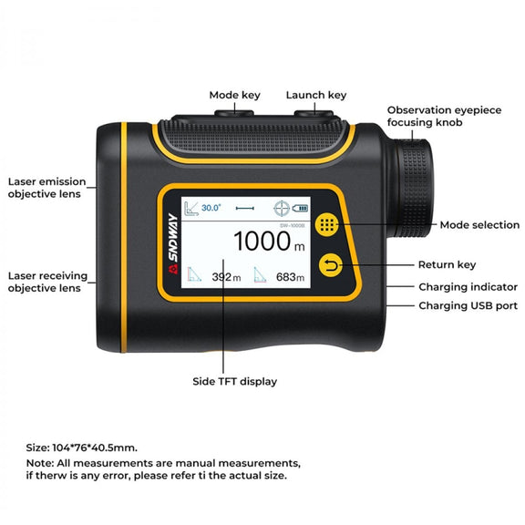 SNDWAY Rangefinder Instrument Outdoor Telescope Golf Measuring Instrument, Model: SW1500B 1500m