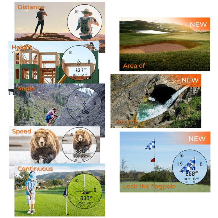 SNDWAY Rangefinder Instrument Outdoor Telescope Golf Measuring Instrument, Model: SW1500B 1500m
