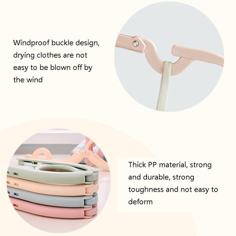 3pcs Portable Travel Folding Hanger Multi-Function Plastic Drying Rack(Pink)