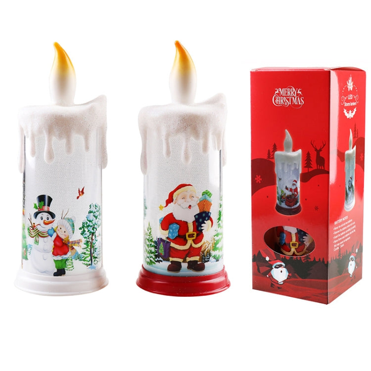 Christmas Decoration Night Light LED Simulation Flame Candle Light(A-Santa Claus)