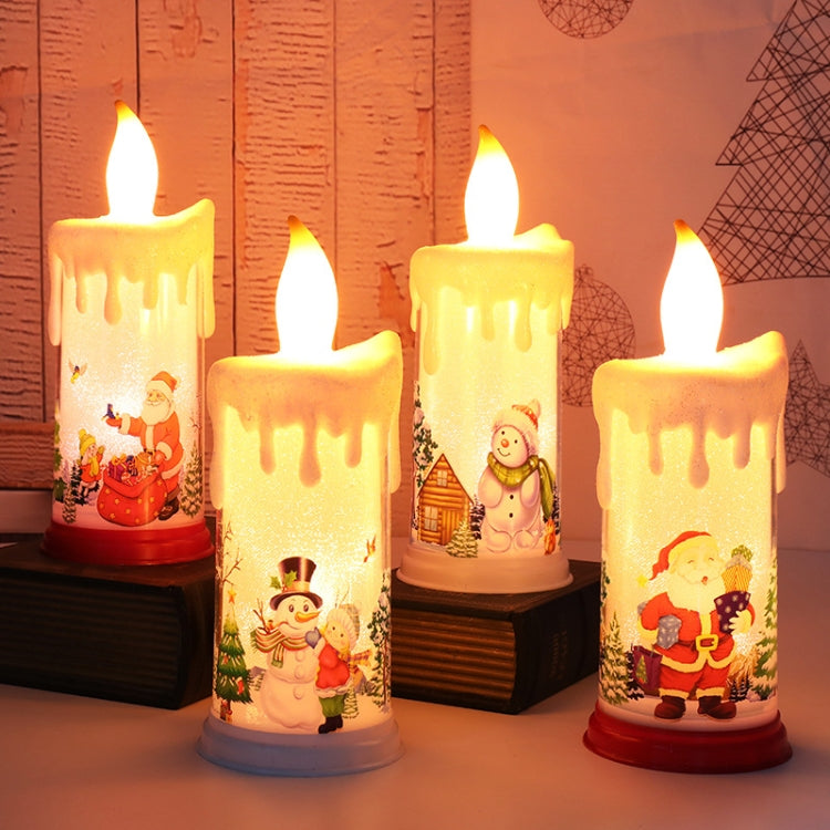 Christmas Decoration Night Light LED Simulation Flame Candle Light(A-Santa Claus)