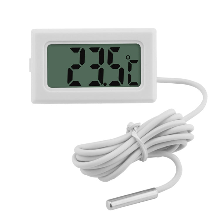 2 PCS Fish Tank Digital Thermometer Water-resistant Probe Electronic Measuring Thermometer, Line Length:  2m (White)