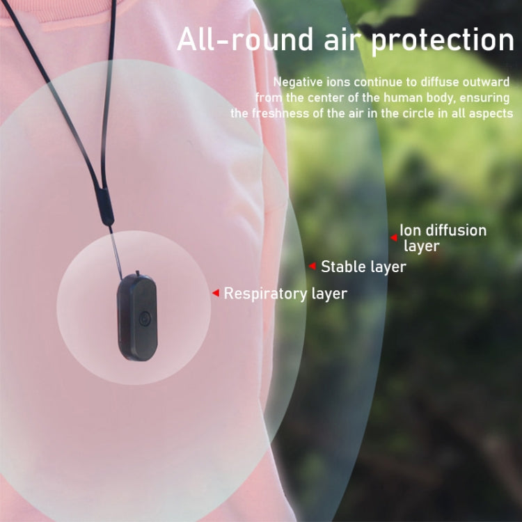 EP206 Hanging Neck Negative Ion Necklace Air Purifier(White)