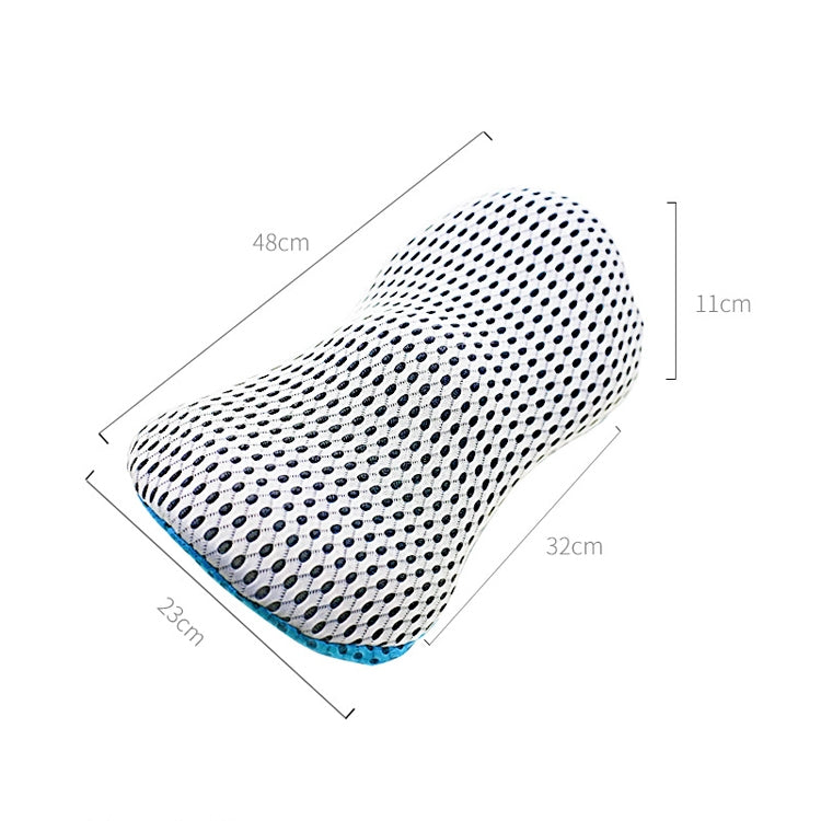Car Supplies Lumbar Support Memory Foam Car Backrest Lumbar Cushion Seat Cushion Lumbar Pillow, Colour: 4D Grid Blue
