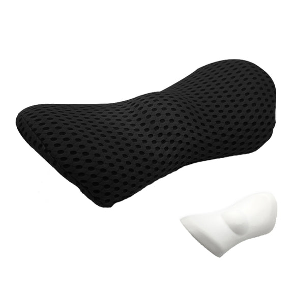 Car Supplies Lumbar Support Memory Foam Car Backrest Lumbar Cushion Seat Cushion Lumbar Pillow, Colour: 4D Grid Black
