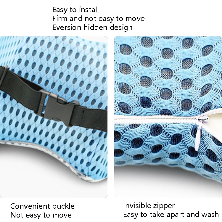 Car Supplies Lumbar Support Memory Foam Car Backrest Lumbar Cushion Seat Cushion Lumbar Pillow, Colour: 4D Grid Black