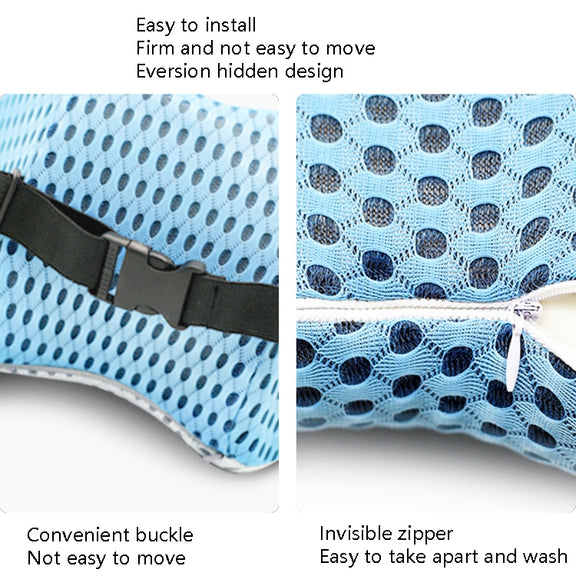 Car Supplies Lumbar Support Memory Foam Car Backrest Lumbar Cushion Seat Cushion Lumbar Pillow, Colour: 4D Grid Black