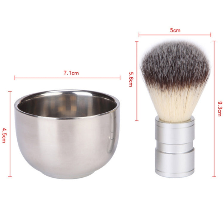 Stainless Steel Animal Hair Beard Brush Manual Stirring And Foaming Shaving Tool, Specification: Bowl + Brush