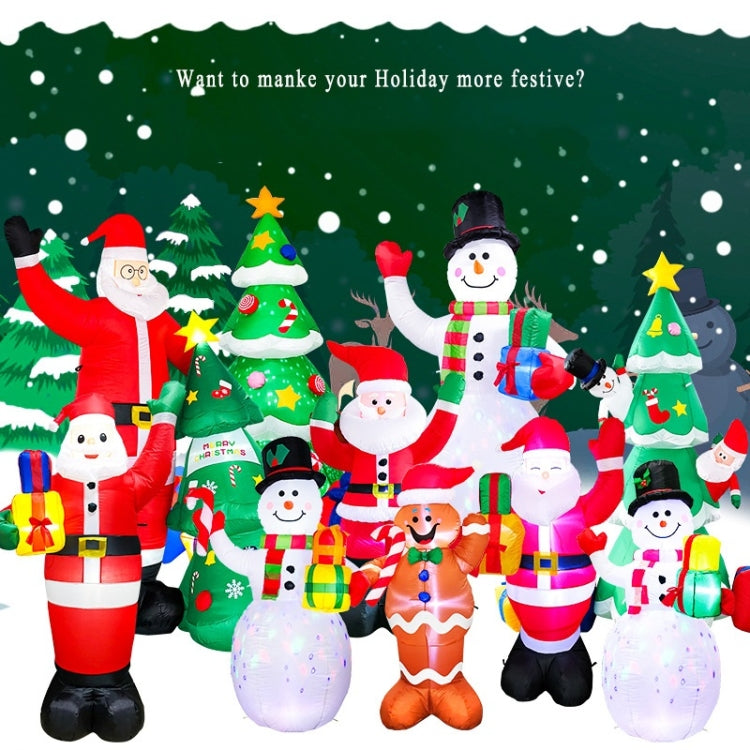 Santa Claus Christmas Tree Snowman Inflatable LED Luminous Christmas Ornaments, US Plug(QM0001-1.5M)