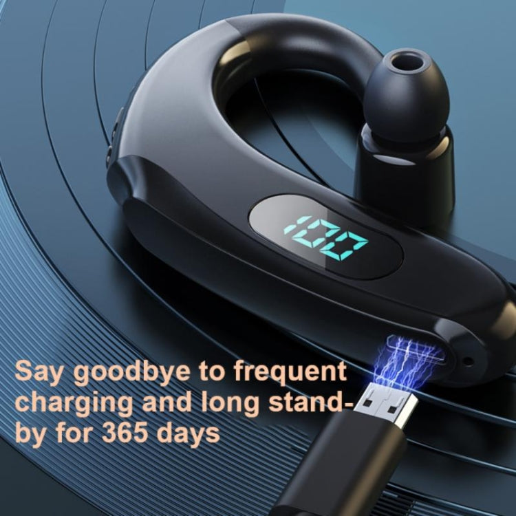 Q20 Bluetooth 5.2 Business Digital Display Sports Earhook Stereo Earphone(Blue)