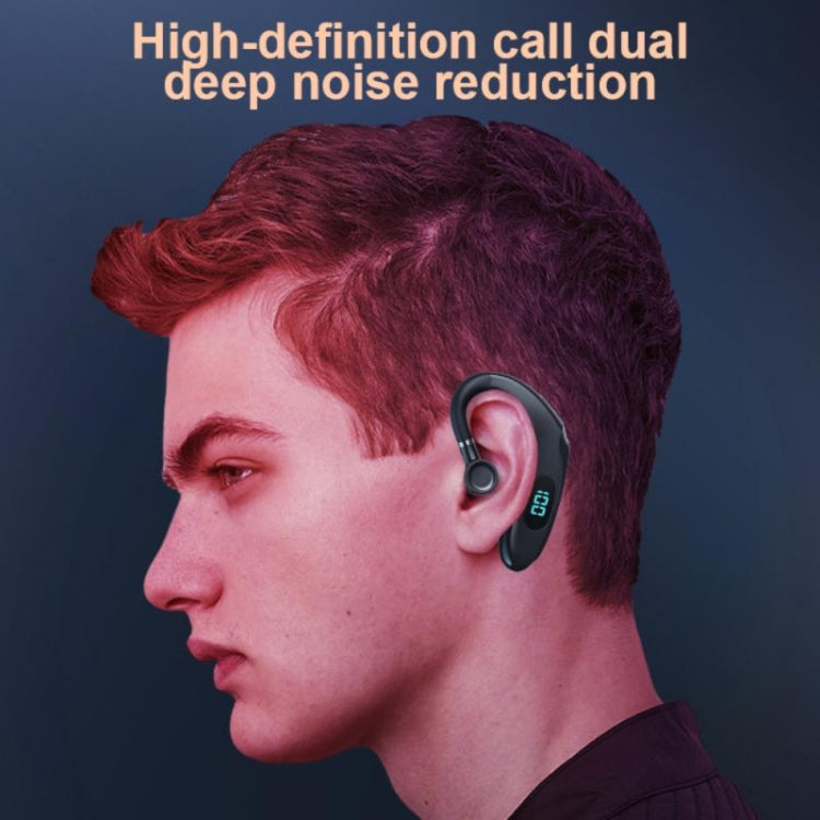 Q20 Bluetooth 5.2 Business Digital Display Sports Earhook Stereo Earphone(Black)