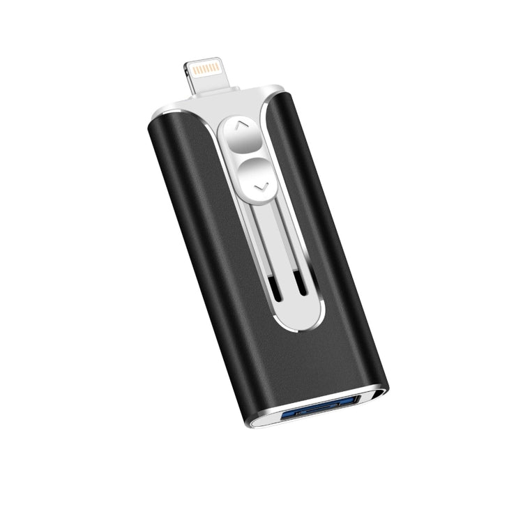 128GB Micro USB + 8 Pin + USB 2.0 3 in 1 Mobile Phone Computer U-Disk(Black)