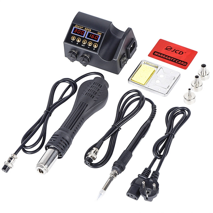 Hot Air Desoldering Station Dual Digital Display Two In One Temperature Control Electric Soldering Iron Soldering Station, EU Plug