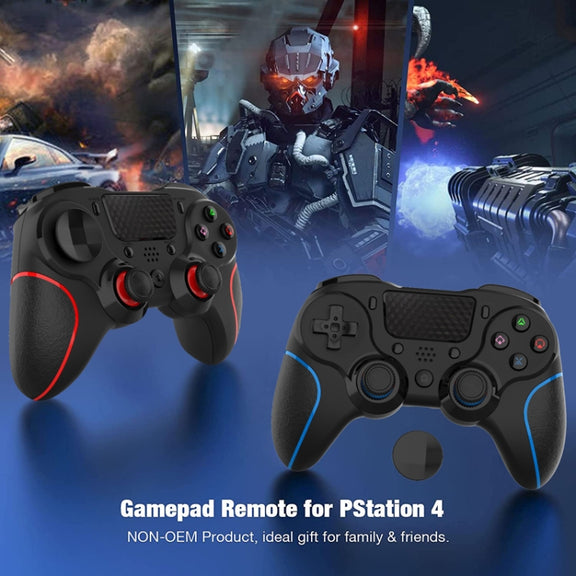 MB-P913 PC Six-Axis Somatosensory Back Key Programming Dual Vibration Bluetooth Gamepad For PS4 Pro(Red Black)