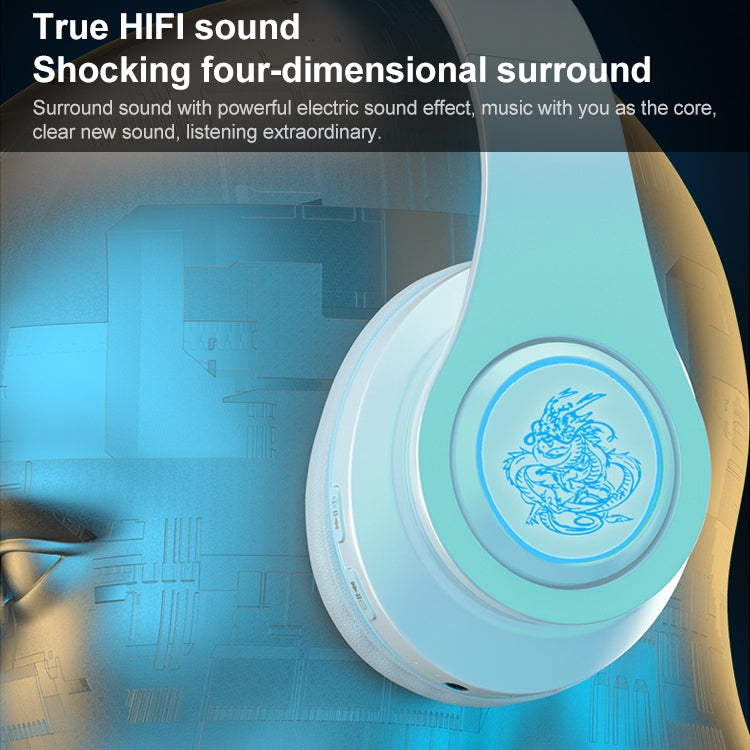 B39 Wireless Bluetooth Headset Subwoofer With Breathing Light Support TF Card(Black)