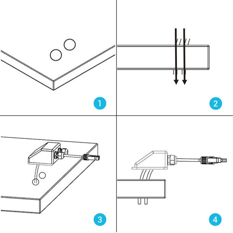 Solar Photovoltaic Plastic Bracket ABS Photovoltaic Car Roof Water-resistant Junction Box(Black)